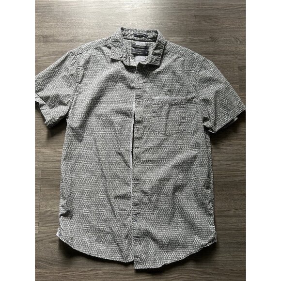 Denim And Flower Men’s Collared Button Down Shirt Slim Fit Sz Medium Gray - Picture 1 of 6